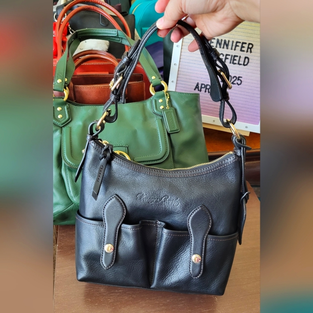 EUC Dooney & Bourke Florentine Leather Small Lucy Bag In Black